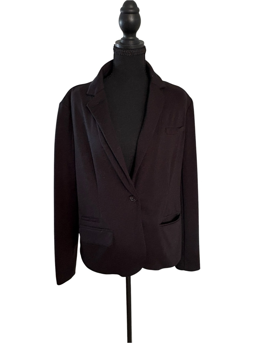 Murano Women's Dark Black Single-Button Blazer
